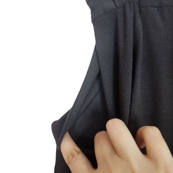 EILEEN FISHER Pants Womens 6 Black Wide Leg Cropped Viscose Pants Relaxed Pocket - Picture 5 of 7